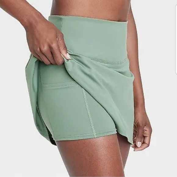 2pc All In Motion Knit Skort & 1/2 Zip High Pile Fleece Pullover Green XL - Picture 6 of 10